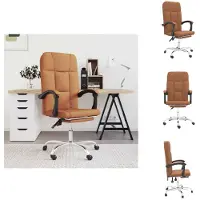vidaXL Chaise de bureau avec fonction chaise longue Marron similicuir - Chaises de bureau