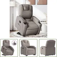 The Living Store Fauteuil relax avec releveur Taupe Tissu