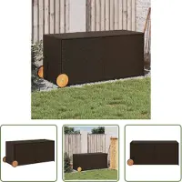 The Living Store Coffre de jardin à roulettes Marron 283L Poly rotin