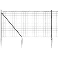 vidaXL Clôture européenne avec pointes, 25 x 1 m, acier revêtu de PVC, gris