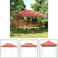 The Living Store Tente de réception Pop-Up pliante rouge terracotta 410x279x315 cm