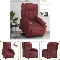 The Living Store Fauteuil relax releveur électrique vin rouge similicuir