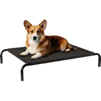 Petsona Dog Bed Dog Lounger Pet Bed Indoor Outdoor Raised Chewproof Durable Medium Dog Beds Pet Comfortable Hammock For Ultimate Relaxation 77X15x60cm, Black