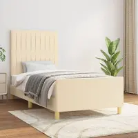 Prolenta Maison Exclusive - Sommier sans matelas Crème 90x200 cm Tissu