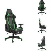 vidaXL Chaise de jeu avec repose-pieds Pivotant Vert PVC - Fauteuil de jeu