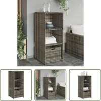 The Living Store Armoire de jardin Gris 50x55x115 cm Poly rotin