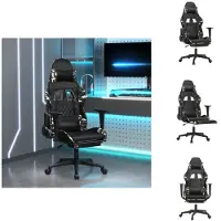 vidaXL Chaise de jeu avec repose-pieds de massage noir camouflage similicuir - chaise de jeu