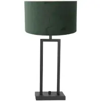 Steinhauer Lampe de table noire Stanger avec du velours vert