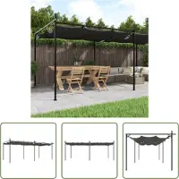 The Living Store Pergola avec toit coulissant anthracite 589x292x230 cm