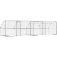 vidaXL Cage pour chien, 4 pièces, argent, 8 x 2 x 2 m, acier galvanisé