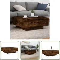 The Living Store Table basse chêne fumé 80x80x31 cm bois composite