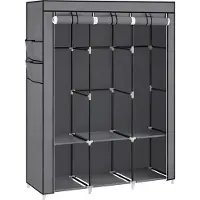 Leobert Armoire En Tissu - - Gris - 130 X 45 X 167 Cm