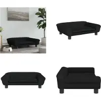 vidaXL Lit pour chien noir 70x48x22 cm velours - lit pour chien - lits pour chien - canapé pour chien - canapé pour animaux de compagnie