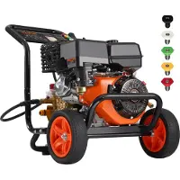Vevor Nettoyeur haute pression à gaz , 4400 PSI 15 l/min, 2,6 GPM Nettoyeur haute pression à gaz avec pompe en cuivre, pistolet pulvérisateur et canne de rallonge, set de 5 buses