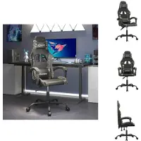 vidaXL Chaise de jeu noir et camouflage similicuir - chaise de jeu