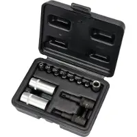 YATO Kit d'entretien pour climatisation, 12 pièces, 1/4", avec embouts Star TR et adaptateurs – pour VW, Audi, Opel, etc.