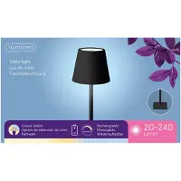 Lumineo Lampe de table LED 894376 Noir Métal 17 cm Rechargeable