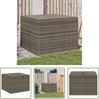 The Living Store Coffre de jardin Gris 291L Poly rotin