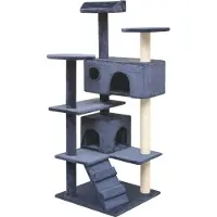 Syfax Arbre à chat avec griffoirs en sisal 125 cm Bleu foncé