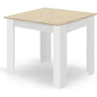 Leobert Table - - Np - Chêne Sonoma + Blanc - 80 X 80 X 75 Cm