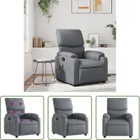 The Living Store Fauteuil de massage Gris Similicuir