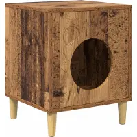 Syfax Maison pour chat Bois ancien 42,5 x 40 x 53 cm