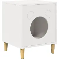Syfax Maison pour chat Blanc 42,5 x 40 x 53 cm Bois d'ingénierie