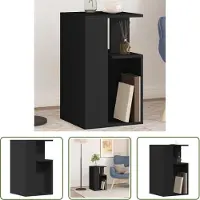 The Living Store Table d'appoint noire 35x35x60 cm bois composite
