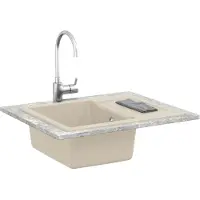 vidaXL Lavabo Beige 620 x 500 mm 80% Quartz et 20% Résine
