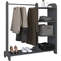 VCM Armoire en bois | placard ouvert |walk-in | garde-robe | Dimensions env. B. 106 x H. 110 x D. 35 cm - Lempu H. 110 cm
