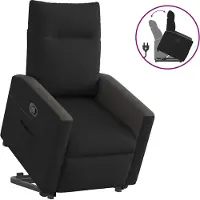 Syfax Fauteuil inclinable noir tissu