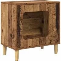 Syfax Maison pour chat Bois ancien 51 x 30 x 52 cm Bois d'ingénierie