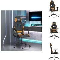 vidaXL Fauteuil gaming noir et orange en tissu - Fauteuil gaming
