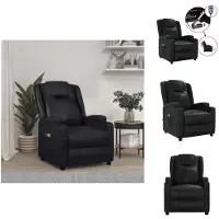 vidaXL Fauteuil de massage électrique noir similicuir - Fauteuil de massage