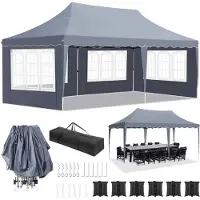 StarTech.com Pavillon - pavillon pliable tente de réception - 3x6 m - étanche - réglable en hauteur - UV50+ - 4 parois latérales - cadre aluminium - gris foncé