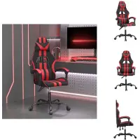 vidaXL Chaise de jeu Pivotante Noir et Rouge Similicuir - Fauteuil de jeu