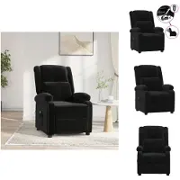 vidaXL Fauteuil Relax Electrique Noir Velours - Fauteuil
