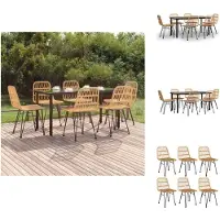 vidaXL Ensemble de jardin 7 pièces poly rotin - Ensemble de meubles de jardin