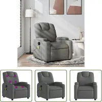 The Living Store Fauteuil de massage gris foncé Tissu