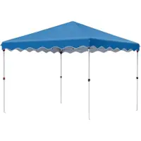 Happyment Pavillon pop-up Valora Gazebo – 3 x 3 m – Imperméable et protection UV 50+ – Sacs de lestage et sac de transport inclus – Bleu – Pour le jardin, la terrasse et les événements en plein air