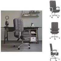 vidaXL Chaise de bureau avec fonction chaise longue Gris similicuir - Chaises de bureau