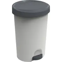 Eda Plastiques EDA 010639 G.BT/G.A EDA Poubelle à pédale Stepy, 70 litres, PP, gris/béton
