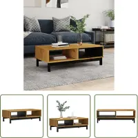 The Living Store Table basse FLAM 100x50x32,5 cm Pin massif