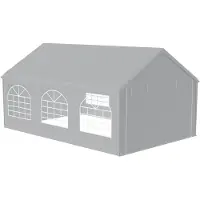 JOIEYOU Pavillon Tente de réception 4x6 m avec parois latérales amovibles Imperméable Stable Résistant à l'hiver Protection solaire Pavillon de jardin Tente de réception Tente de jardin, Gris