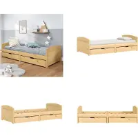 vidaXL Lit de jour avec 2 tiroirs IRUN 90x200 cm Pin massif - Lit de jour - Lits de jour - Lit de sofa - Lit d'invité