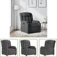 The Living Store Fauteuil de massage gris foncé Tissu