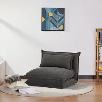 En.casa Fauteuil-lit 'Umeå' 59x85,5x67 cm Cordon Gris