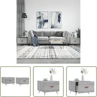 The Living Store Tables basses 2 pcs. Gris Sonoma 50x50x40 cm Bois composite