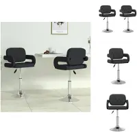 vidaXL Chaise de salle à manger 2 pcs. Pivotantes Noir Similicuir - Chaises de salle à manger