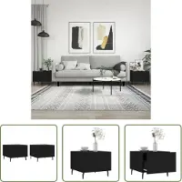 The Living Store Tables basses 2 pcs Noir 50x50x40 cm Bois composite